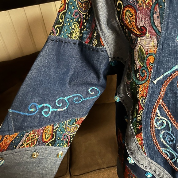 Silverstream • Vtg • Denim • Jacket • Embroidery • Paisley • One Size - Picture 8 of 16